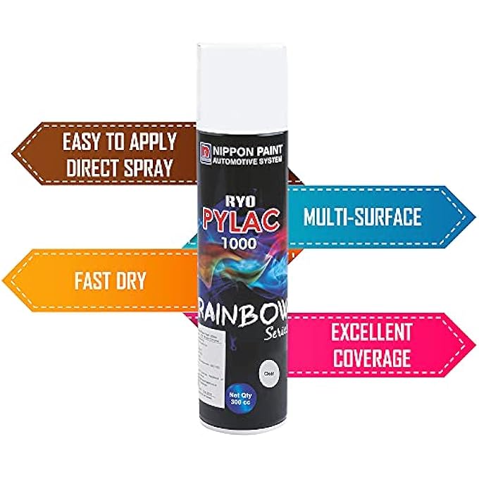 Nippon Paint MULTIPURPOSE SPRAY PAINT CAN, 300ML, GLOSSY FINISH, CLEAR - Image 3